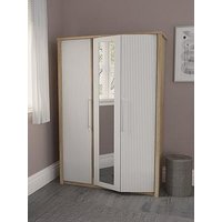 One Call Arvon Part Assembled 3 Door Bifold Wardrobe With Mirror