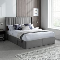 Reid - Double - 4 Drawer Storage Bed - Grey - Velvet - 5ft - Happy Beds