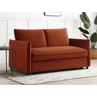 Kyoto Blaire Burnt Orange Velvet Sofa Bed