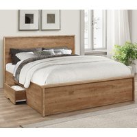 Stockwell - Double - Storage Bed - Oak - Wood - 4ft6 - Happy Beds