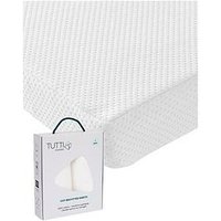 Tutti Bambini Natural Coir Cot Bed Mattress (140 X 70Cm) With Free 2 Pack Essential White Fitted Sheets