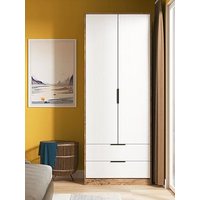 Swift Nevada Ready Assembled 2 Door, 2 Drawer Wardrobe - White/Oak